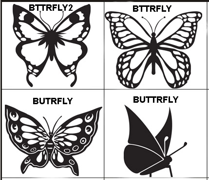 Butterfly engraving images available for engraving on any of our engraved gifts or awards.