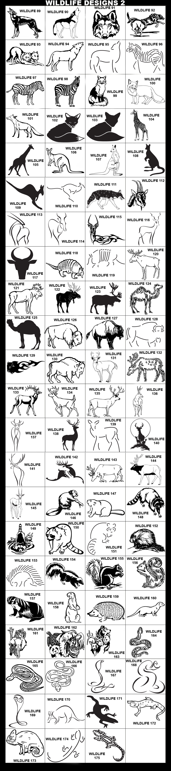 Polar Bears, Bears, Panda Bear, Kola Bears, Cougar, Lion, Panther, Tiger, Deer, Reindeer, Elephants, Elephant