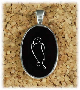 Black Onyx Necklace with Engraved Eagle Design