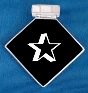 Black Onyx Necklace with Engraved Star Design