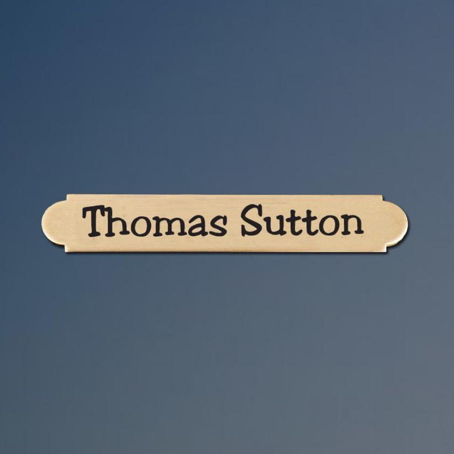 Adhesive Engraved Silver Nameplate