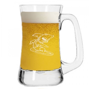 Laser engraved Beer mug with your choice of marine design and engraved text. Makes a great award or wedding gift.