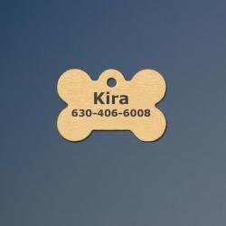 Brass Dog Bone ID Tag