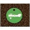 Circle Key Tag w/ Airplane Design