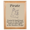 Alder Pet Memorial Plaque & Plate w/ Cat Design