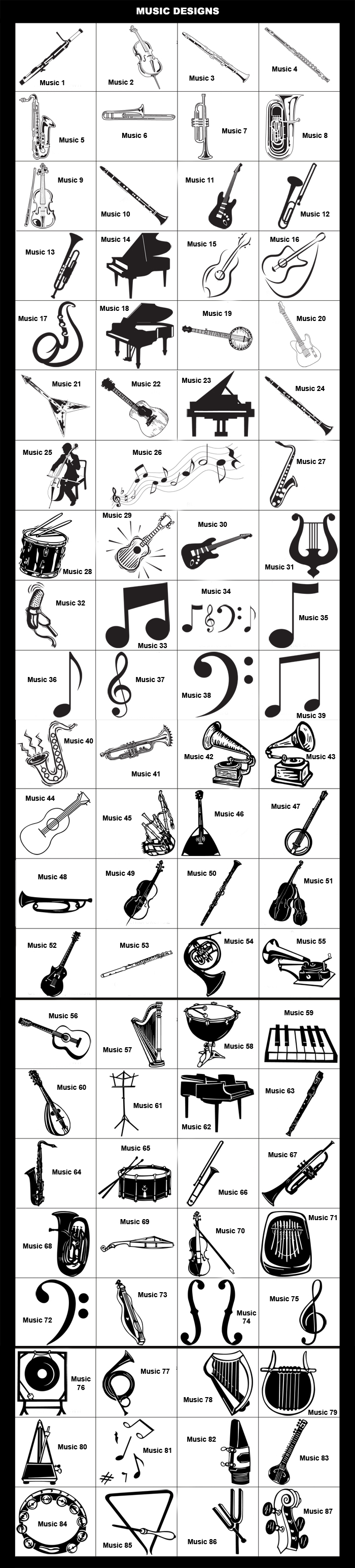 Music, Music Note, Musical Instruments, Guitar, Piano, Instruments, Violin, Saxophone, Trumpet, Electric Guitar, Cello, Clarinet, Flute, Drums