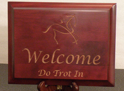 Laser Engraved Cherry Finish Wood Sign / Plaque