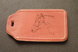 Laser Engraved Leather Luggage Tag