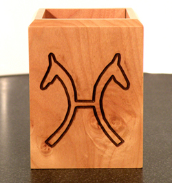 Maple Wood Pen Holder - Laser Engraved Breed Logo
