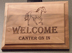 Raised Walnut Wood Sign / Plaque - Laser Engraved
