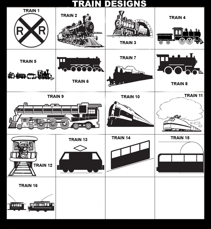 Train Designs: Train, Trains, Passenger Car, Railroad Crossing, Engine, Cable Car
