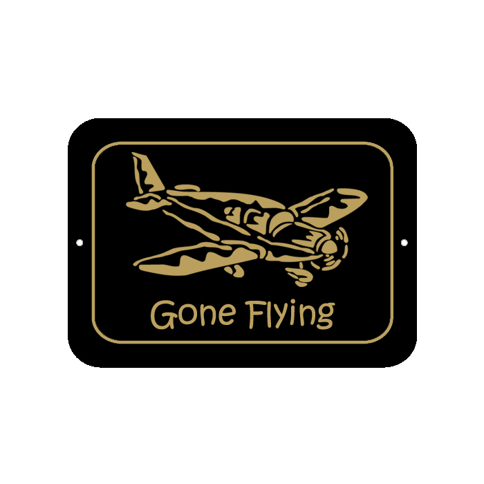 Personalized airplane design plastic rectangle with your choice of engraved text. Airplane Sign