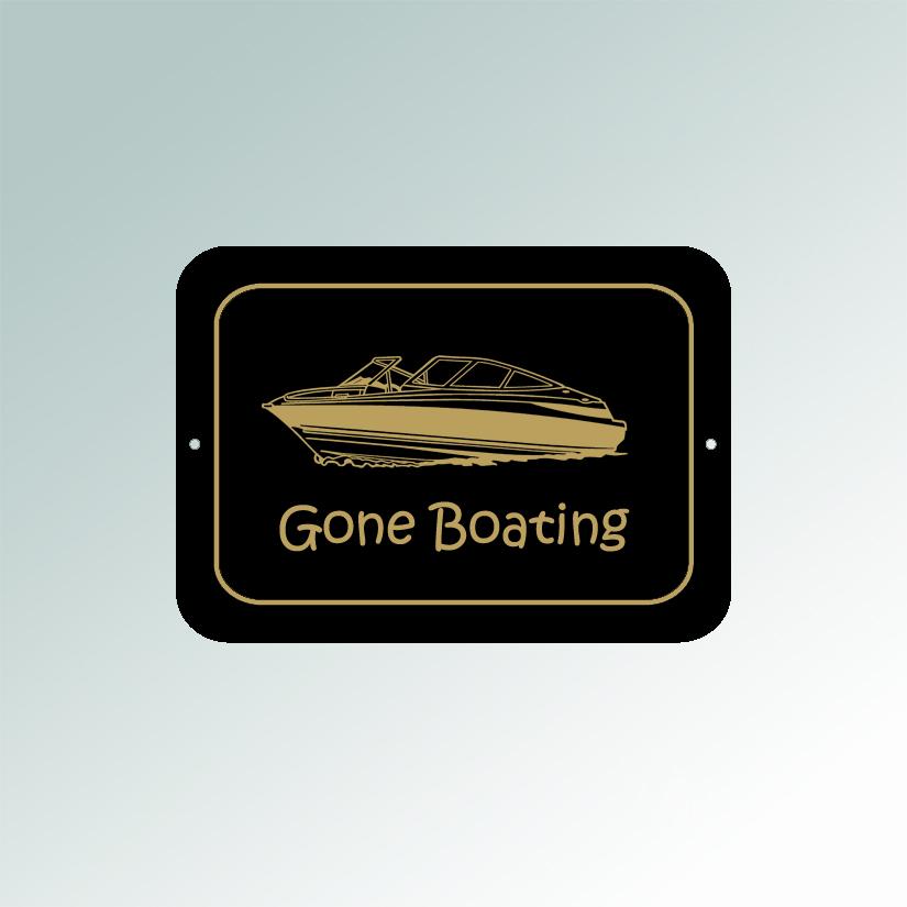 Personalized plastic boat sign with your choice of engraved text and boat design. 50+ boat designs to choose from.