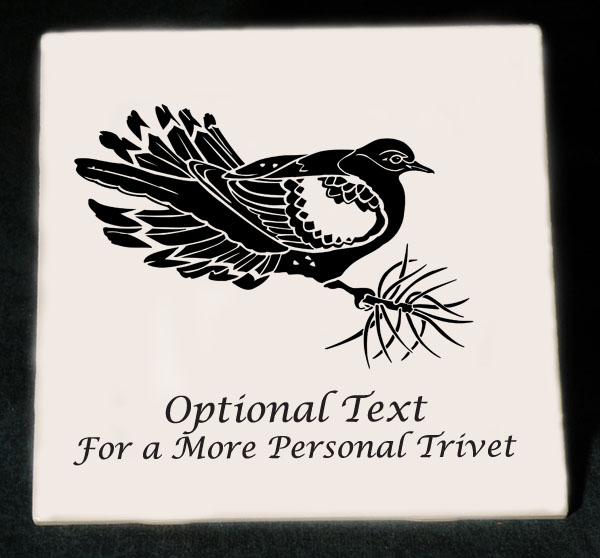 Custom Engraved Bird Design Ceramic Tile