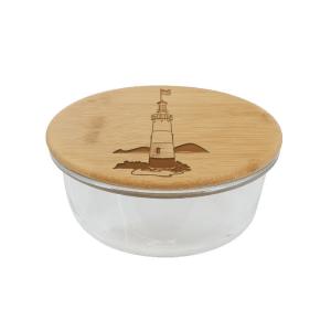 Food storage container with your choice of custom engraved lighthouse design and personalized text. Lighthouse Food Container