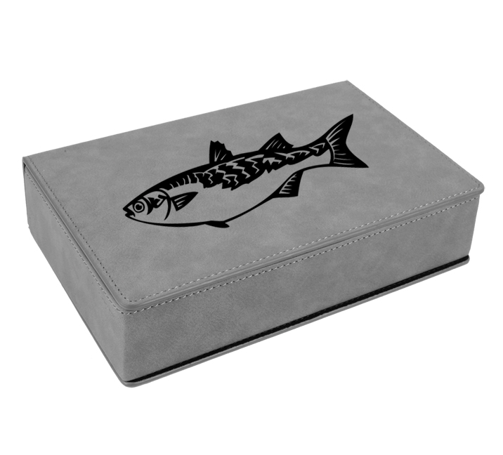Leatherette Flask Set - Marine Life Designs Custom engraved leatherette 6 oz flask gift set with engraved marine life design of your choice. Marine Life Flask Set