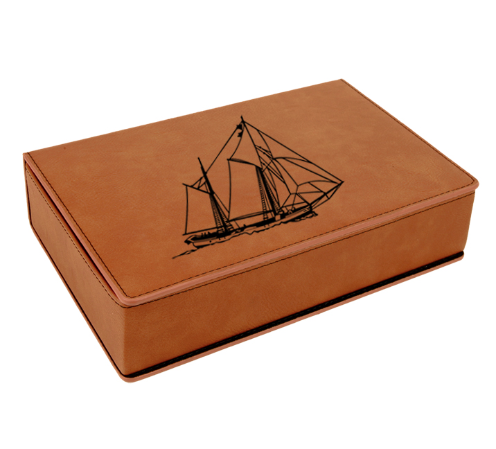 Leatherette Flask Set - Sailboat Designs Custom engraved leatherette 6 oz flask gift set with engraved sailboat design of your choice. Sailboat Flask Set