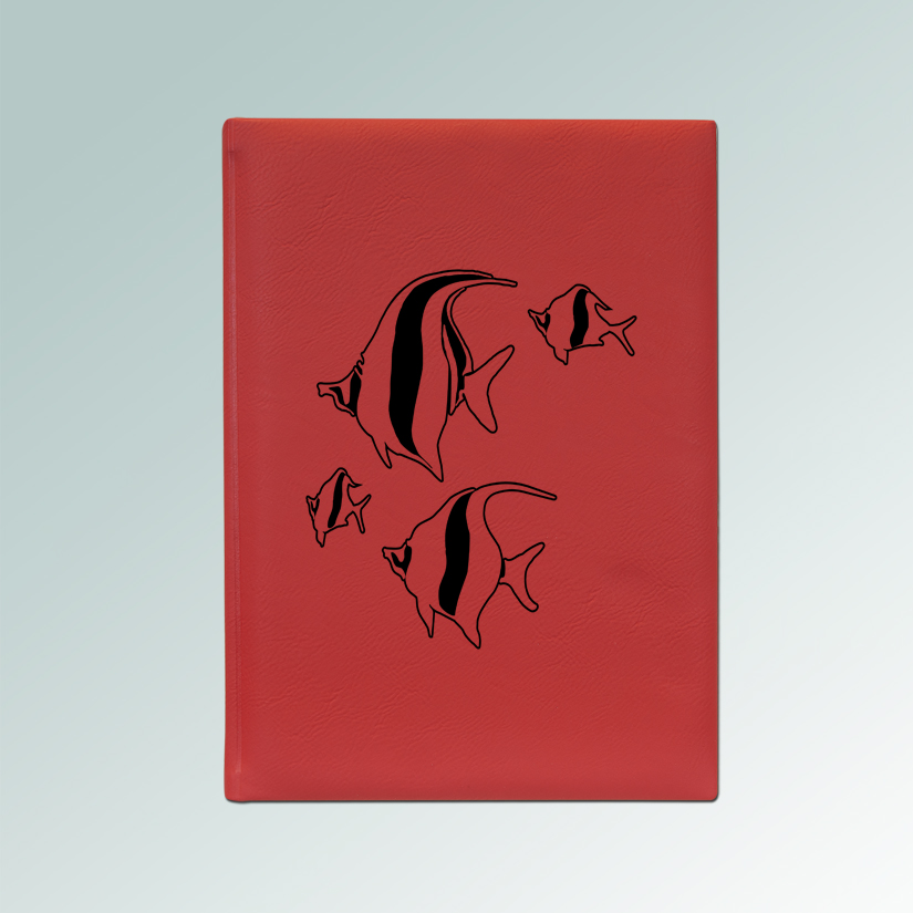 Personalized marine life sketchbook with your choice of marine life design and custom engraved text. 100+ marine life designs to choose from.