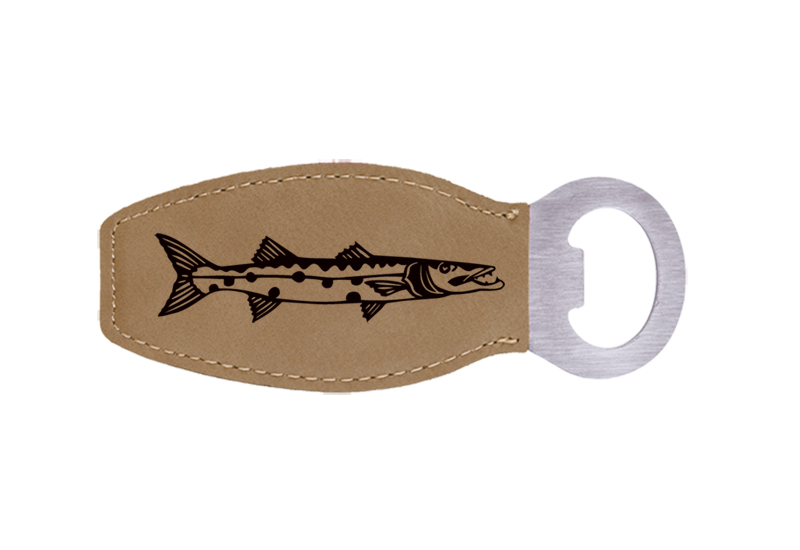 Personalized Bottle Opener - Marine Life Designs Custom leatherette bottle opener with engraved marine life design and text. Marine Life Gift