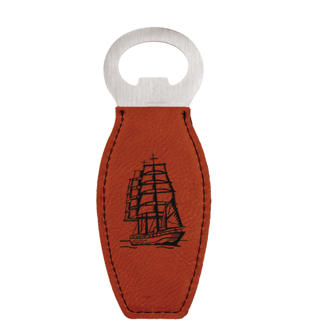 Personalized Bottle Opener - Sailboat Designs Custom leatherette bottle opener with engraved sailboat design and text. Sailboat Gift
