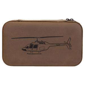 Leatherette jewelry box with your choice of helicopter design and personalized engraved text. Helicopter Jewelry Box
