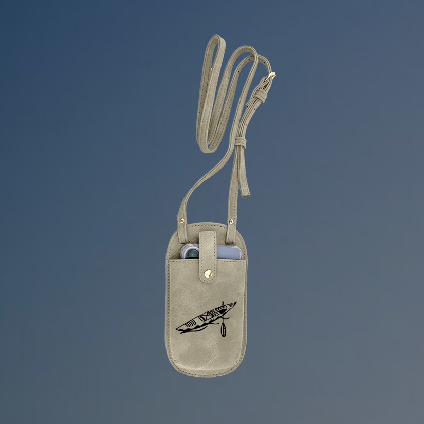 Custom engraved essential crossbody bag with your choice of boat design and personalized text.