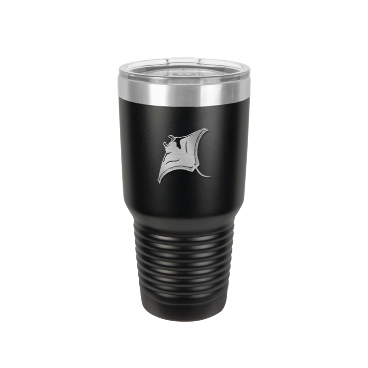 Personalized vacuum insulated 30 oz tumbler with your choice of marine life design and custom engraved text. Marine Mug
