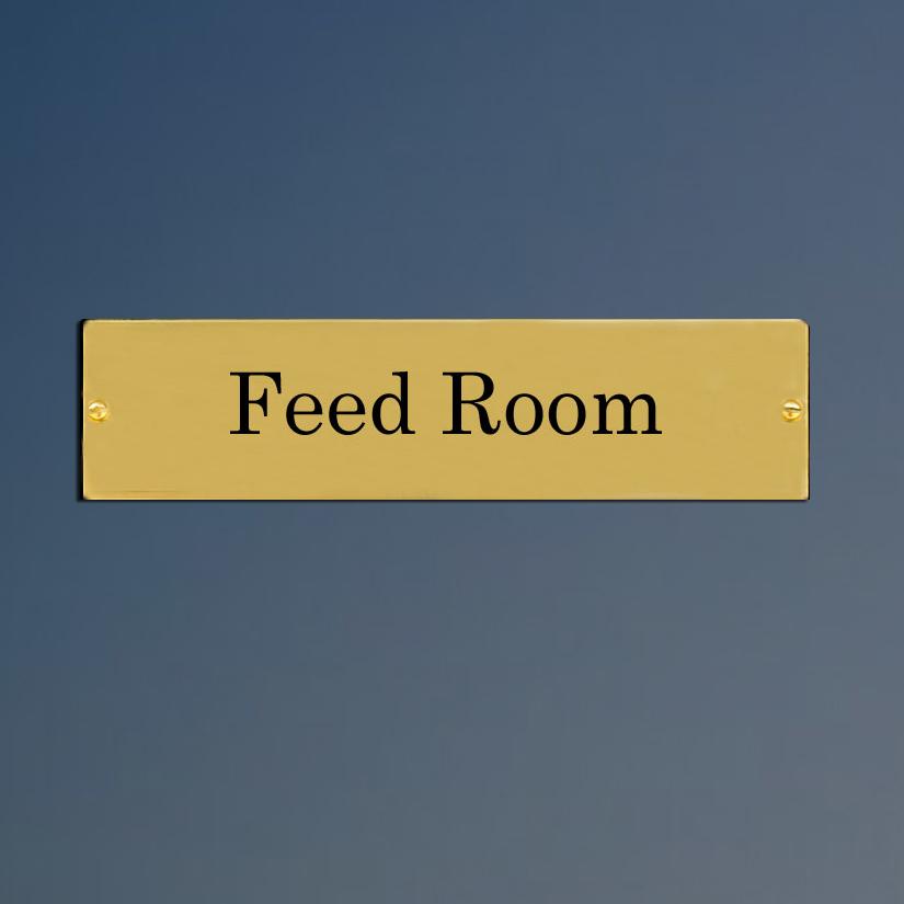 Brass engraved horse stall plate with your choice of rounded or traditional corners.