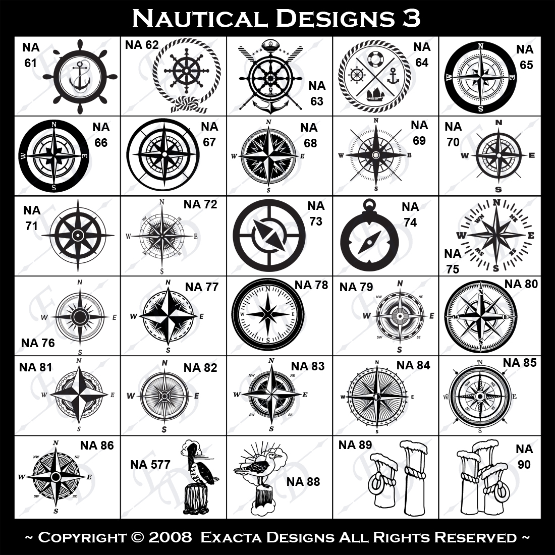 Boat Propeller, Nautical Rope, Pirate, Pelican, Boat Bell, Anchor & Seaweed