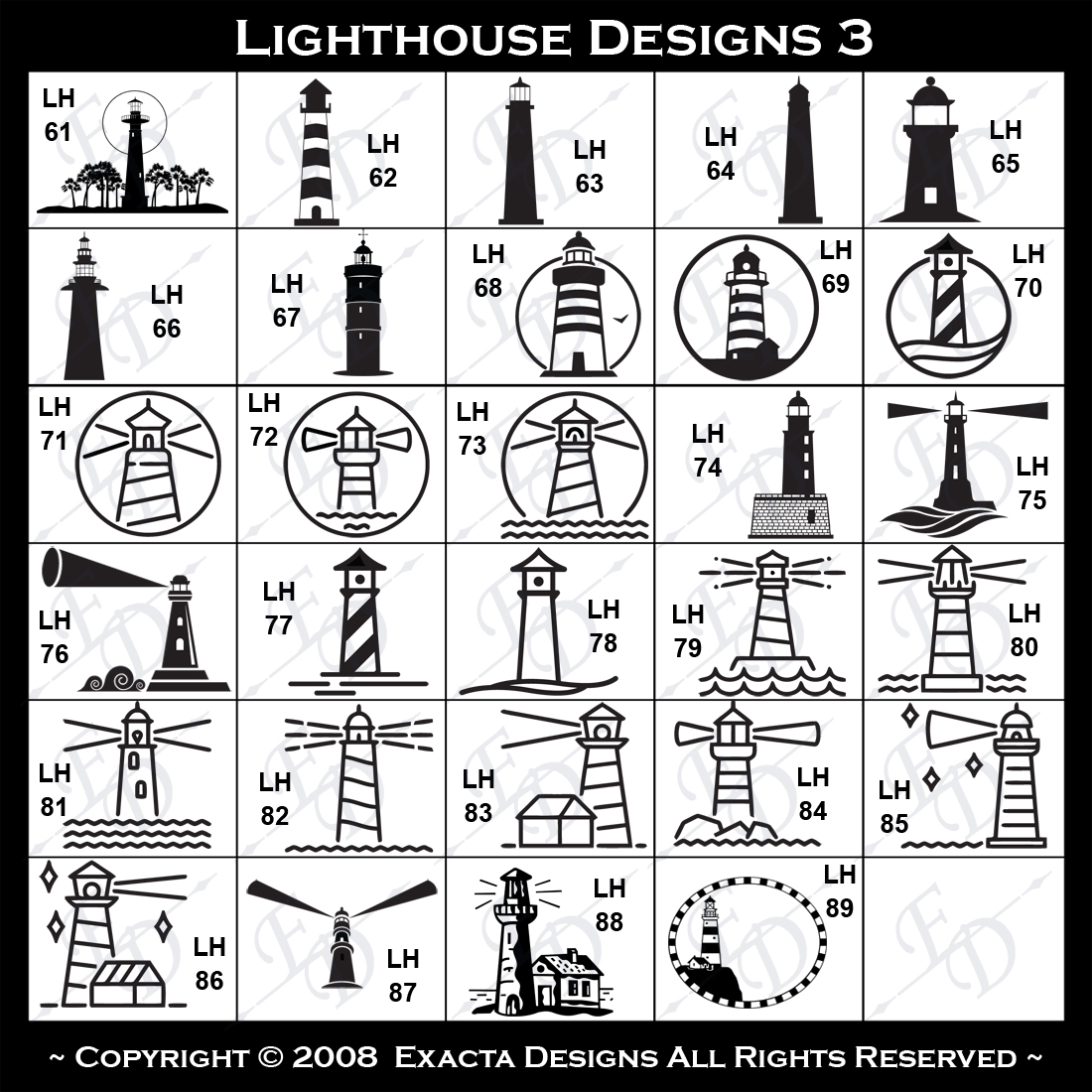 Lighthouse & Seagulls, Palm Trees & Lighthouse, Navigation Aid