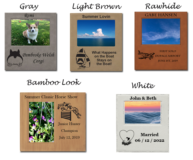 Personalized photo frame plaque with your choice of train design and custom engraved text.