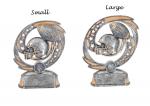 Personalized football hurricane trophy with custom engraved text. This football trophy comes in 2 sizes.