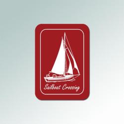 Personalized plastic sailboat sign with your choice of engraved text and sailboat design. 50+ sailboat designs to choose from.