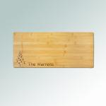 Custom engraved bamboo charcuterie board with your choice of Christmas design and personalized text. Christmas Charcuterie Board