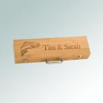 Personalized marine life BBQ tools gift set with engraved text and the marine life design of your choice.