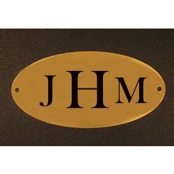 Custom engraved solid brass tack trunk Plate.