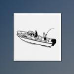 Personalized ceramic boat trivet with a boat design and custom engraved text. 50+ boat designs to choose from.