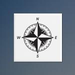 Personalized ceramic nautical trivet with an engraved nautical design and custom text. 100+ nautical designs to choose from.