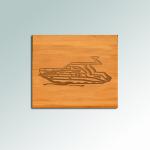 Personalized bamboo boat coaster set with engraved text and choice of boat design. 50+ boat designs to choose from.