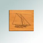 Custom engraved bamboo sailboat coaster set with your choice of sailboat design and personalized text. 50+ sailboat designs to choose from.
