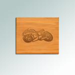 Custom engraved bamboo motorcycle coaster set with your choice of motorcycle design and personalized text. 40+ motorcycle designs to choose from.