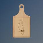 Custom engraved maple drip ring bird cutting board with a bird design and personalized text. 100+ bird design to choose from.
