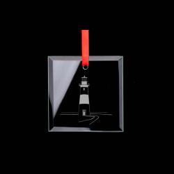 Custom engraved square glass lighthouse ornament with your choice of lighthouse design and personalized text. 85+ lighthouse designs to choose from.