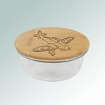 Food storage container with your choice of custom engraved military aircraft design and personalized text. 55+ military aircraft designs to choose from.