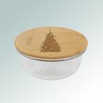 Food storage container with your choice of custom engraved Christmas design and personalized text. Christmas Food Container