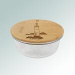 Lighthouse food storage container with your choice of custom engraved lighthouse design and personalized text. 85+ lighthouse designs to choose from.