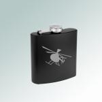 Custom engraved colored stainless steel 6 oz helicopter flask with engraved the helicopter design of your choice. 50+ helicopter designs to choose from.