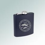 Custom engraved colored stainless steel 6 oz marine life flask with engraved the marine life design of your choice. 100+ marine life designs to choose from.