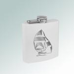 Custom engraved colored stainless steel 6 oz sailboat flask with engraved the sailboat design of your choice. 50+ sailboat designs to choose from.