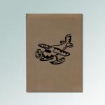 Personalized airplane sketchbook with your choice of airplane design and custom engraved text. 85+ airplane designs to choose from.